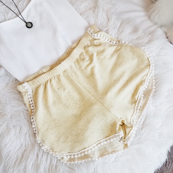 Pastel Yellow Comfy Hi-Wasted Shorts - Picture 1 of 6